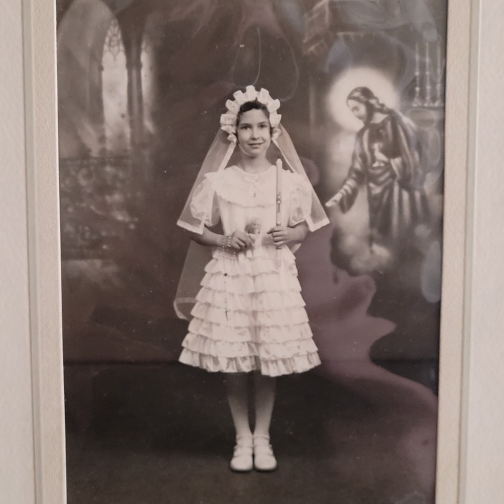 Vintage 1950s First Holy Communion Portrait Fella Studio PA Catholic Memorabilia